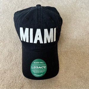 Miami university baseball hat black white NWT